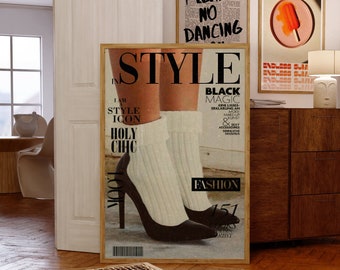 70s Style Magazin Cover Print, High Heels Poster (Digitaler Download)