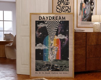 Retro Psychedelic Art Print: 70s Cosmic Wall Decor (Digital Download)