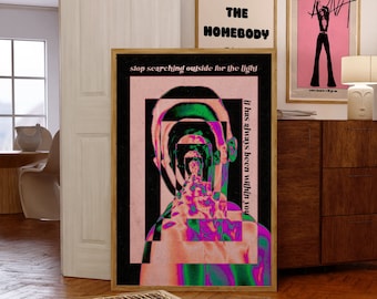 Psychedelic Aura Print: 70s Gradient Retro Wall Art (Digital Download)