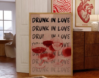 Wine Poster: 70s Retro Psychedelic Wall Art (Digital Download)