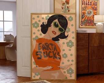 1970s Psychedelic Art Print: Trippy Retro Home Decor (Digital Download)