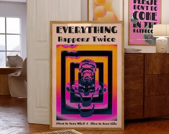 Gradient Psychedelic Art Print: 70s Retro Trippy Wall Decor (Digital Download)