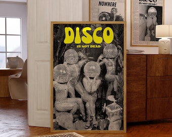 70s Disco Ball Art Print: Psychedelic Retro Poster (Digital Download)