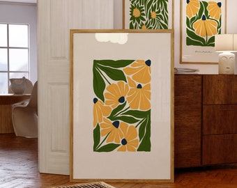 Floral Flower Power Print: 70s Retro Wall Art (Digital Download)