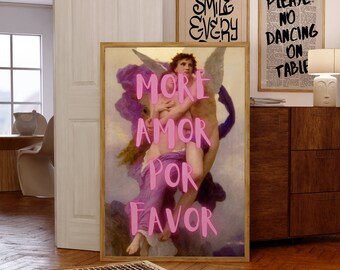 Amore Por Favor Art Print, Quirky Eclectic Wall Decor (Digital Download)