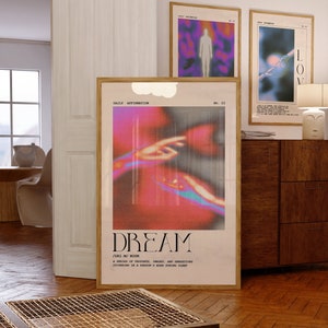 Self Affirmation Poster, Aura Poster, Funky Wall Decor, Y2k Digital Print, Gradient Wall Art, Aesthetic Art, 70s Retro Print, Mindful Quotes