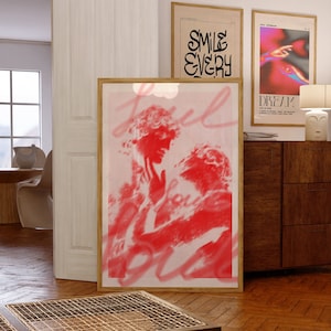 Red Aura Print: 70s Psychedelic Love Poster (Digital Download)