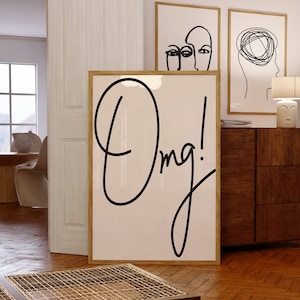 OMG Typography Print: Minimalist Modern Wall Art (Digital Download)