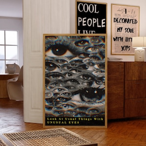 Retro Poster, Preppy Art, Affirmation Print, Aesthetic Wall Decor, Trendy Wall Art, Eye Poster, Y2K Poster, Psychedelic Art, Trippy Poster