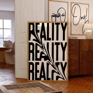Distorted Reality Typography Print: 70s Retro Wall Art (Digital Download)