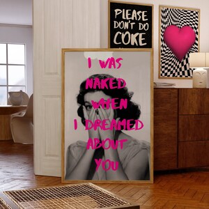 Retro 70s Pink Typography Print: Psychedelic Bedroom Wall Art (Digital Print)