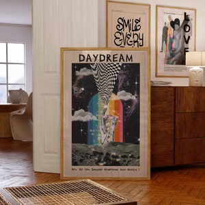Arte de pared retro, arte de pared de los años 70, impresión de los años 60, cartel psicodélico, colgante de pared vintage, impresión espiritual, decoración de pared colorida, impresión de arte estético
