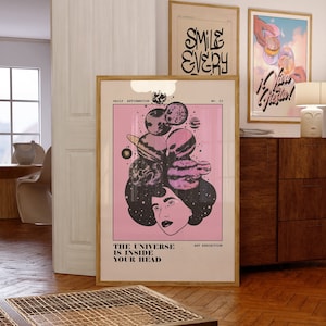 Self Affirmation Poster, Aura Poster, Funky Wall Decor, Y2k Digital Print, Downloadable Print, Aesthetic Art, 70s Wall Art, Mindful Quotes