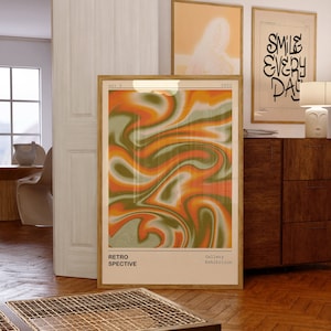 70er Retro Poster, Y2k Digitaldruck, 70er Psychedelic, Funky Wand Dekor, Ästhetische Kunst, Vintage Muster Druck, Aura Poster, 80er 70er 60er Kunst