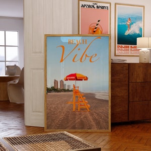 70s Beach Vibe Poster: Retro Sommer Wandbild (Digitaler Download)