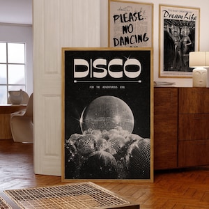 Retro Disco Ball Print: 70s Psychedelic Wall Art (Digital Download)