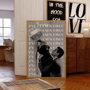 Disco Ball Couple Print: 70s Retro Wall Art (Digital Download)