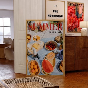 Cartel de verano, cartel de los años 70, arte de la pared de la cocina, arte de la pared de moda, impresión retro de la moda, cartel vintage, arte psicodélico, impresión trippy, arte de la pared de los años 70