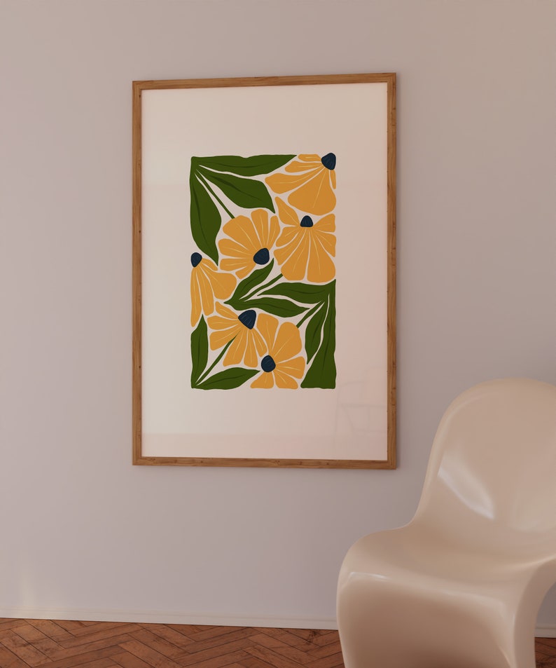 Floral Flower Power Print: 70s Retro Wall Art (digital Download) - Etsy