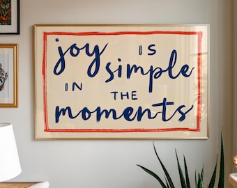 Arte con citas manuscritas: decoración de pared positiva, impresión tipográfica minimalista, arte moderno para el hogar
