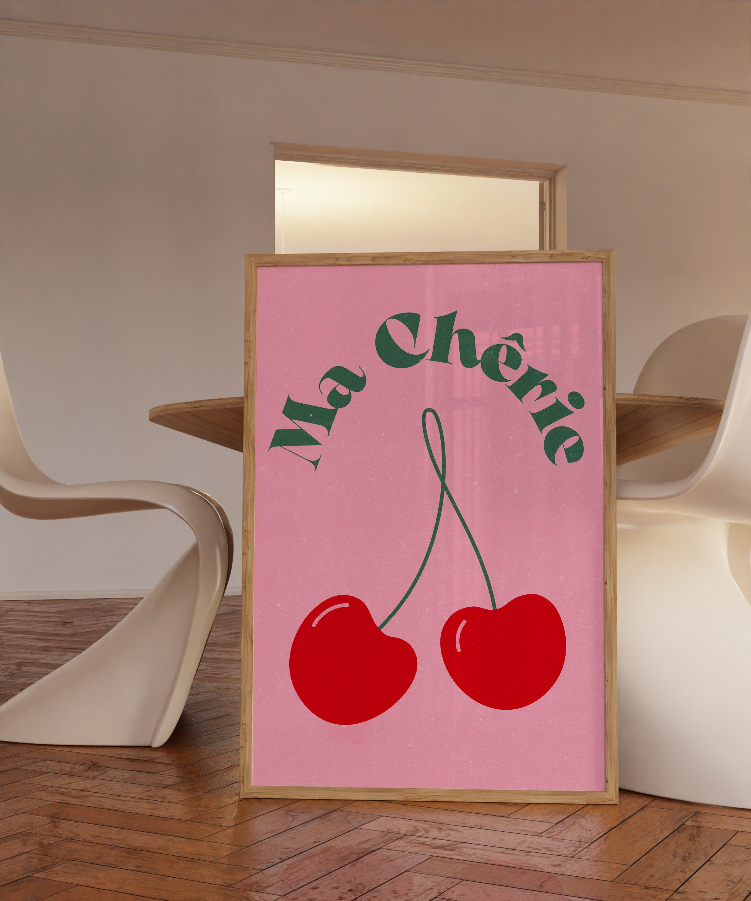 Cherry Poster: 70s Retro Psychedelic Wall Art (digital Download