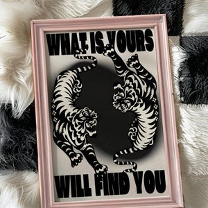 Affirmation Poster, Black Wall Art, Trendy Wall Art, Tiger Poster, Vintage Wall Decor, Psychedelic Wall Art, Y2K Apartment Poster, Aesthetic Wall Art, Dopamine Decor, Trippy Art Print, 70s Print, Retro Wall Art, Bedroom Wall Decor, Livingroom Decor