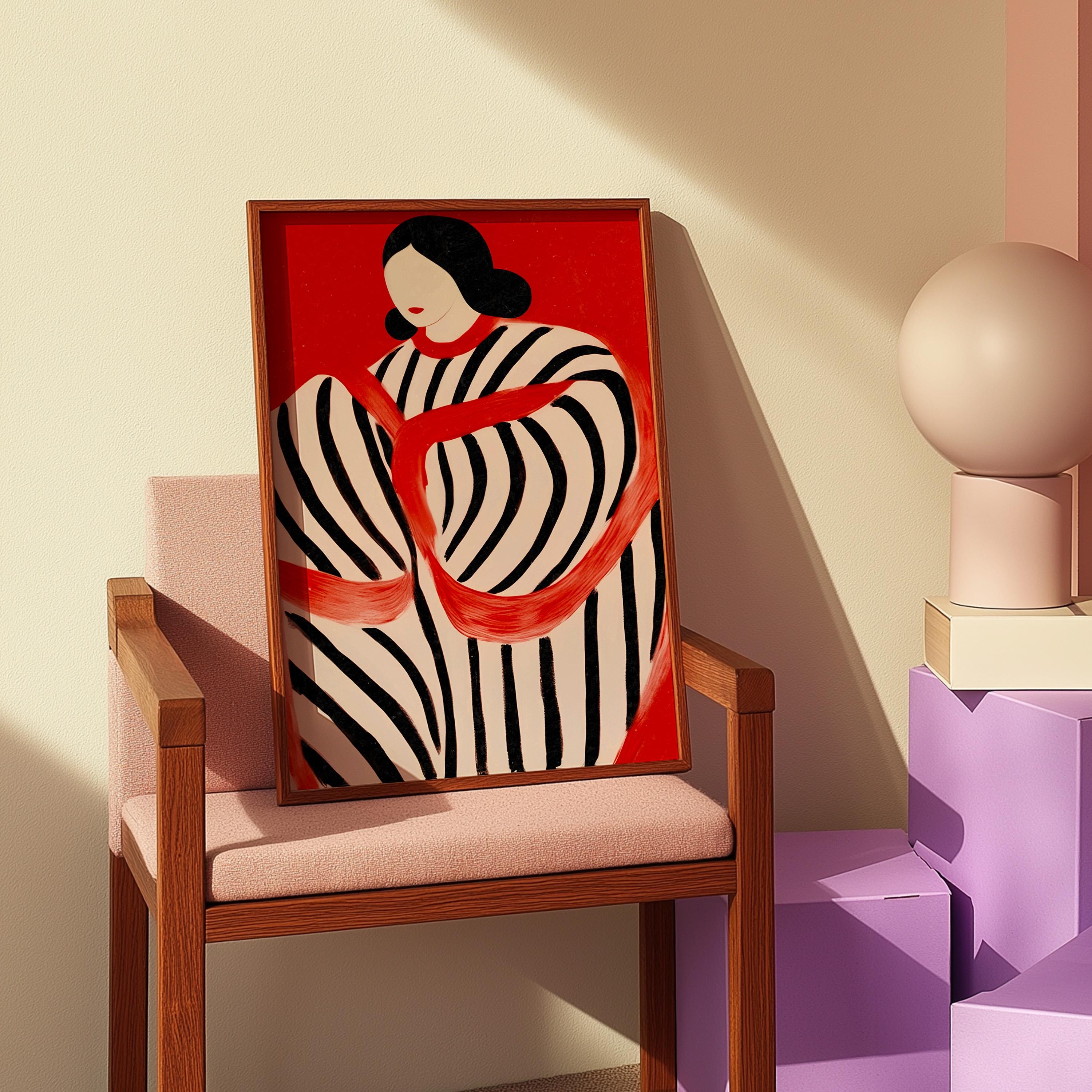 Abstract Woman Art Print: Kitsch Y2K Dopamine Decor (digital