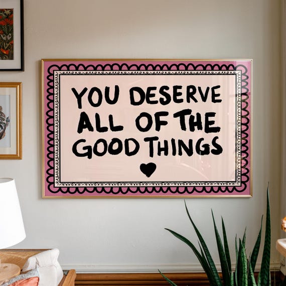 Positive Affirmation Print: Self Love Wall Art, Motivational Quote (Digital Download)