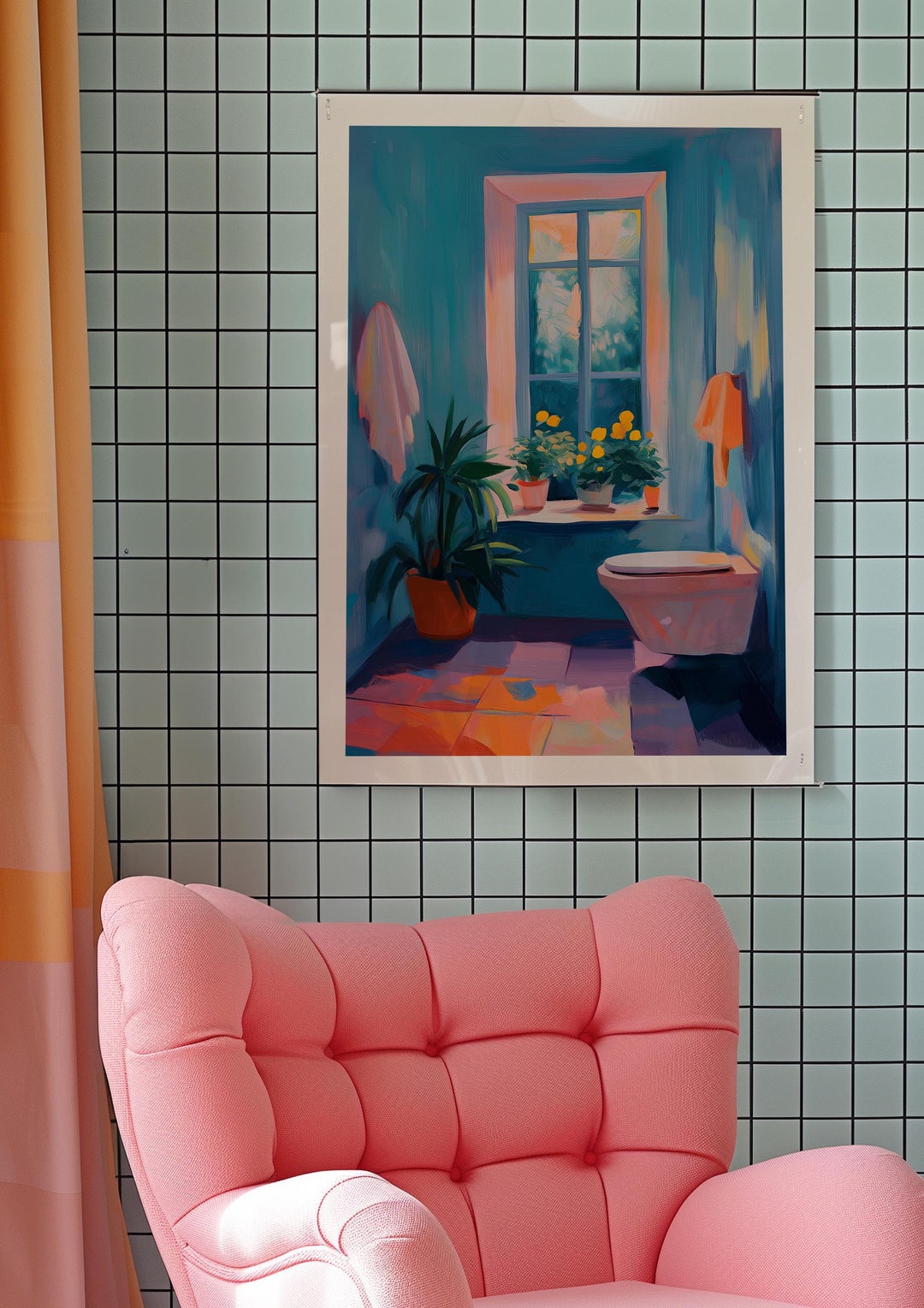 Bathroom Wall Decor, Dopamine Decor, Kitsch Aesthetic Wall Art, Trendy ...