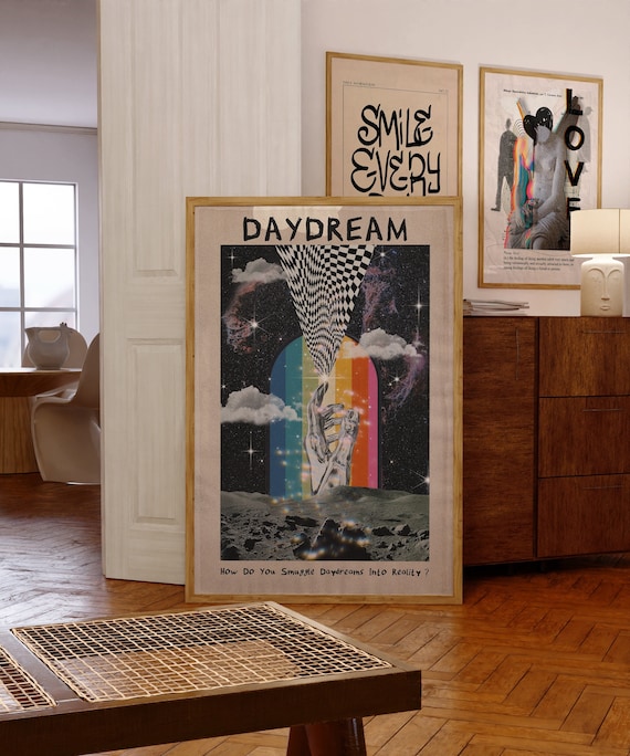 アート・デザイン・音楽 70s Decorative Art Retro Swirl Art Print: Mid Century Modern Pink Orange Decor