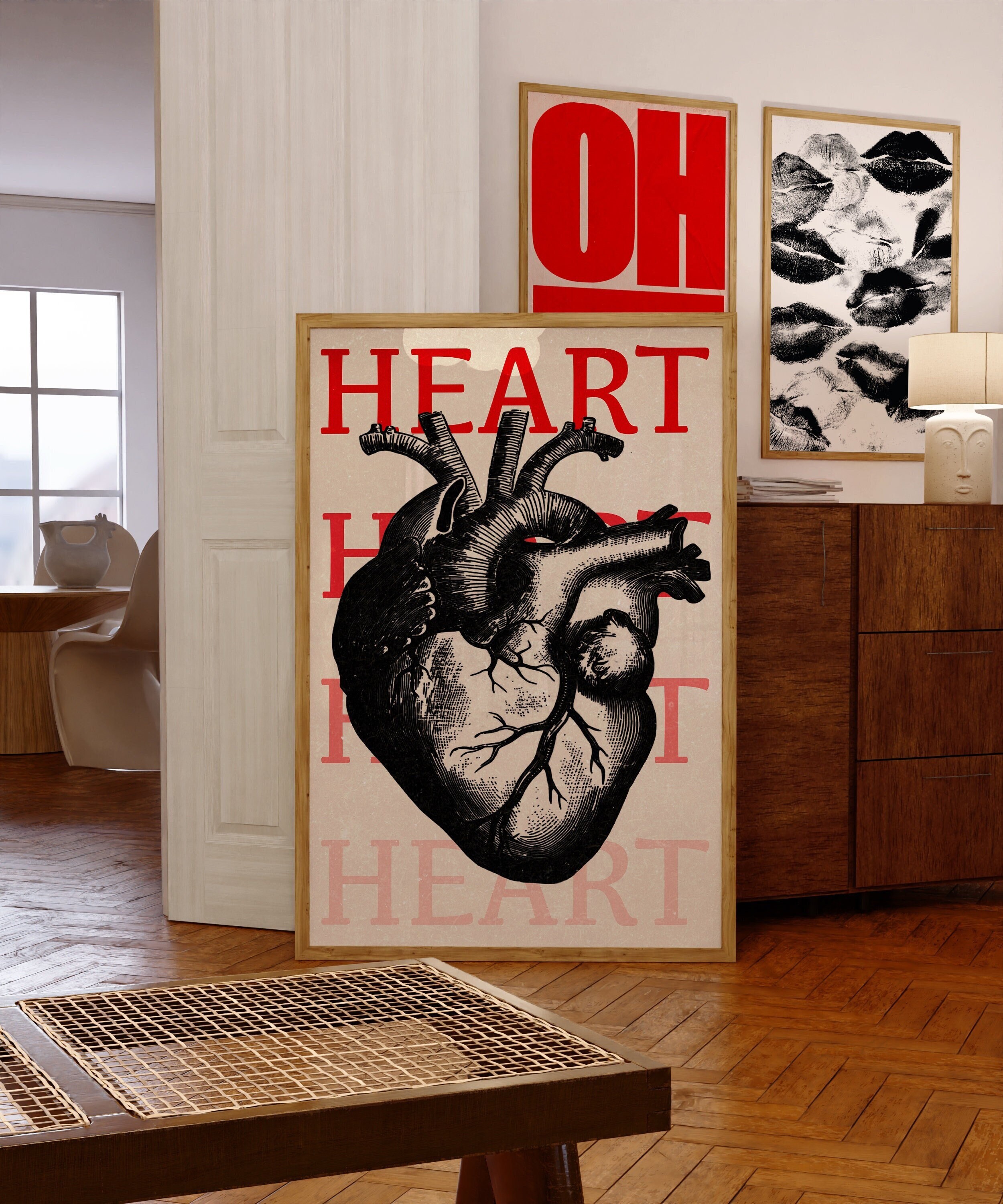 アート・デザイン・音楽 pCHROME HEARTS MAGAZINE series2vol1,3 Black Heart Anatomy Poster, Psychedelic 70s Retro Print (digital