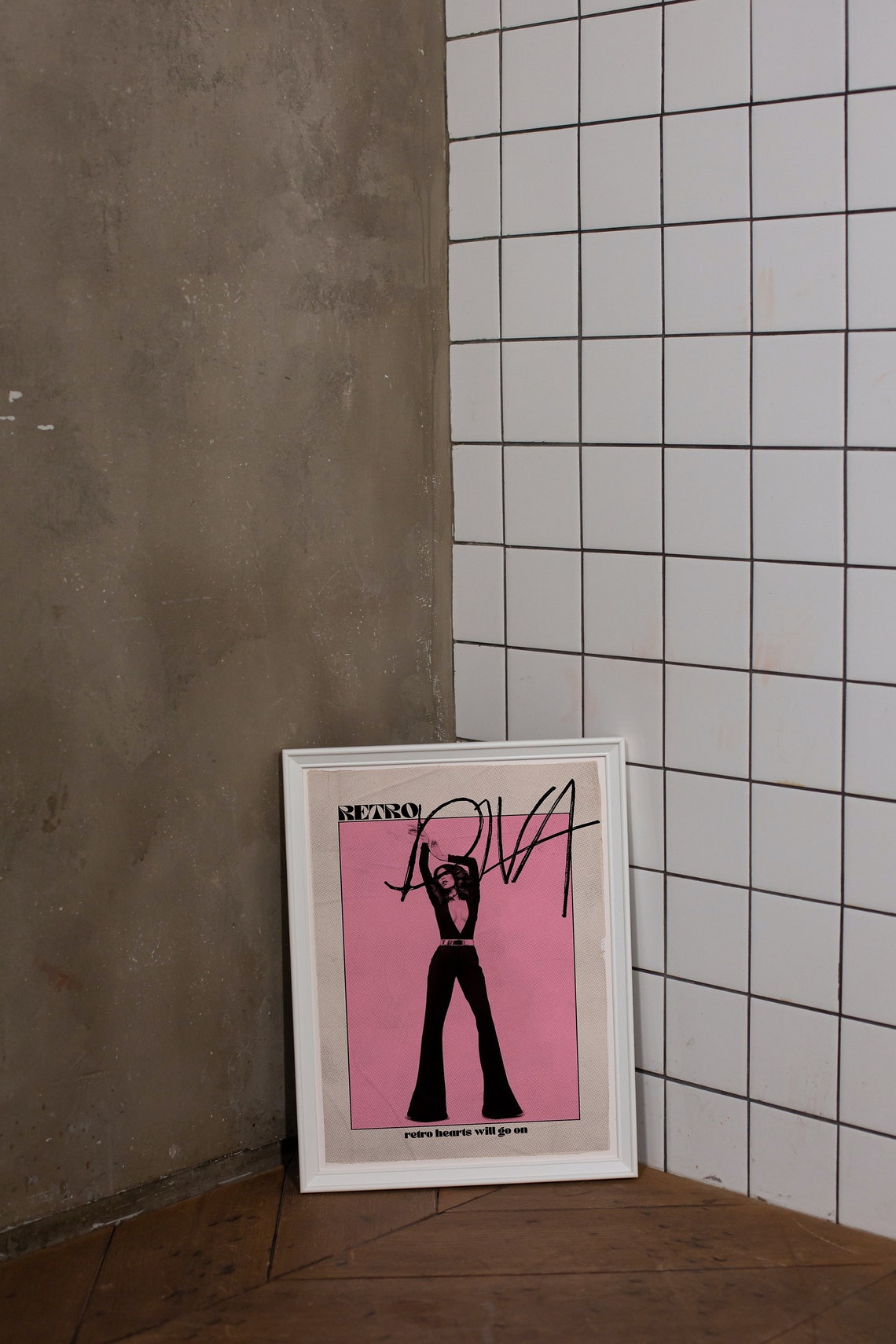 Retro Diva Poster Pink Wall Art 70s Psychedelic Funky Wall Etsy