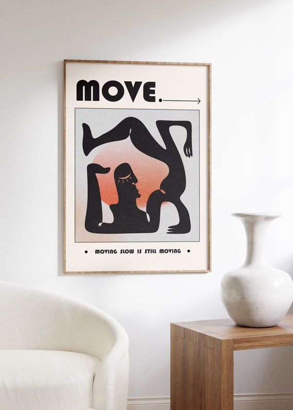 Trippy Art Print, Y2K Psychedelic Home Decor, "Move" Poster