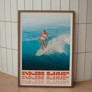Beach Poster, Summer House Print, Trendy Wall Art, Hippie Print, Vintage Poster, Psychedelic Art, Retro Print, Trippy Poster, Minimalist Wall Art, Dorm Room Decor, Trippy Wall Art, 70s Wall Art, Red Wall Art, Surfing Poster, Tropical Print