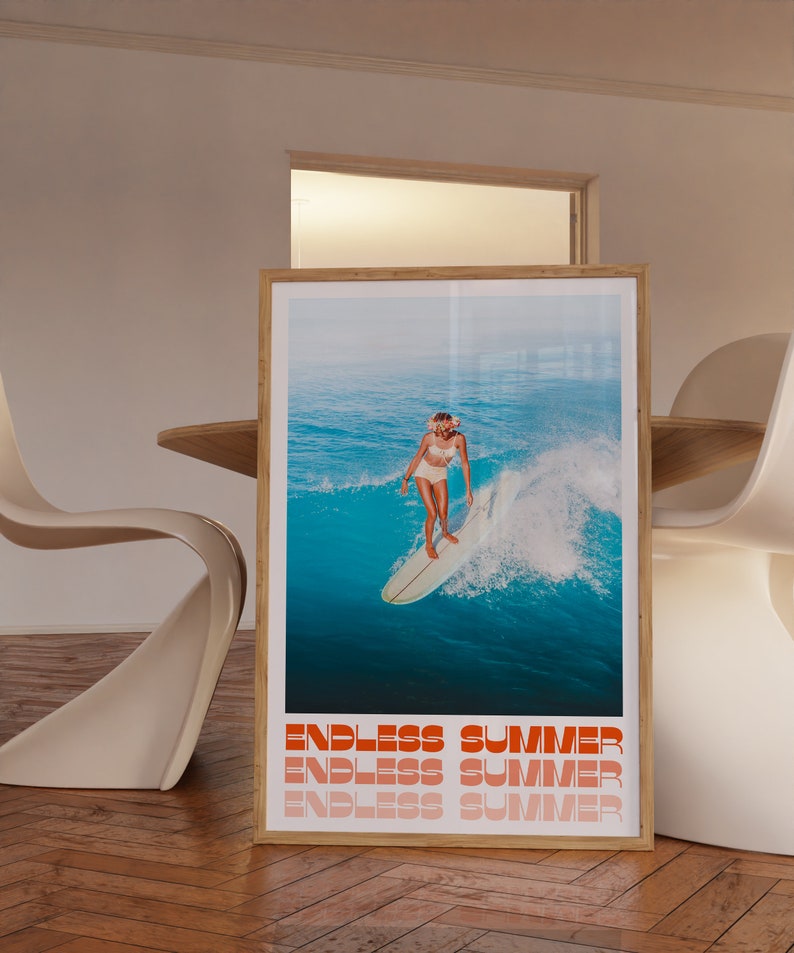 Beach Poster, Summer House Print, Trendy Wall Art, Hippie Print, Vintage Poster, Psychedelic Art, Retro Print, Trippy Poster, Minimalist Wall Art, Dorm Room Decor, Trippy Wall Art, 70s Wall Art, Red Wall Art, Surfing Poster, Tropical Print