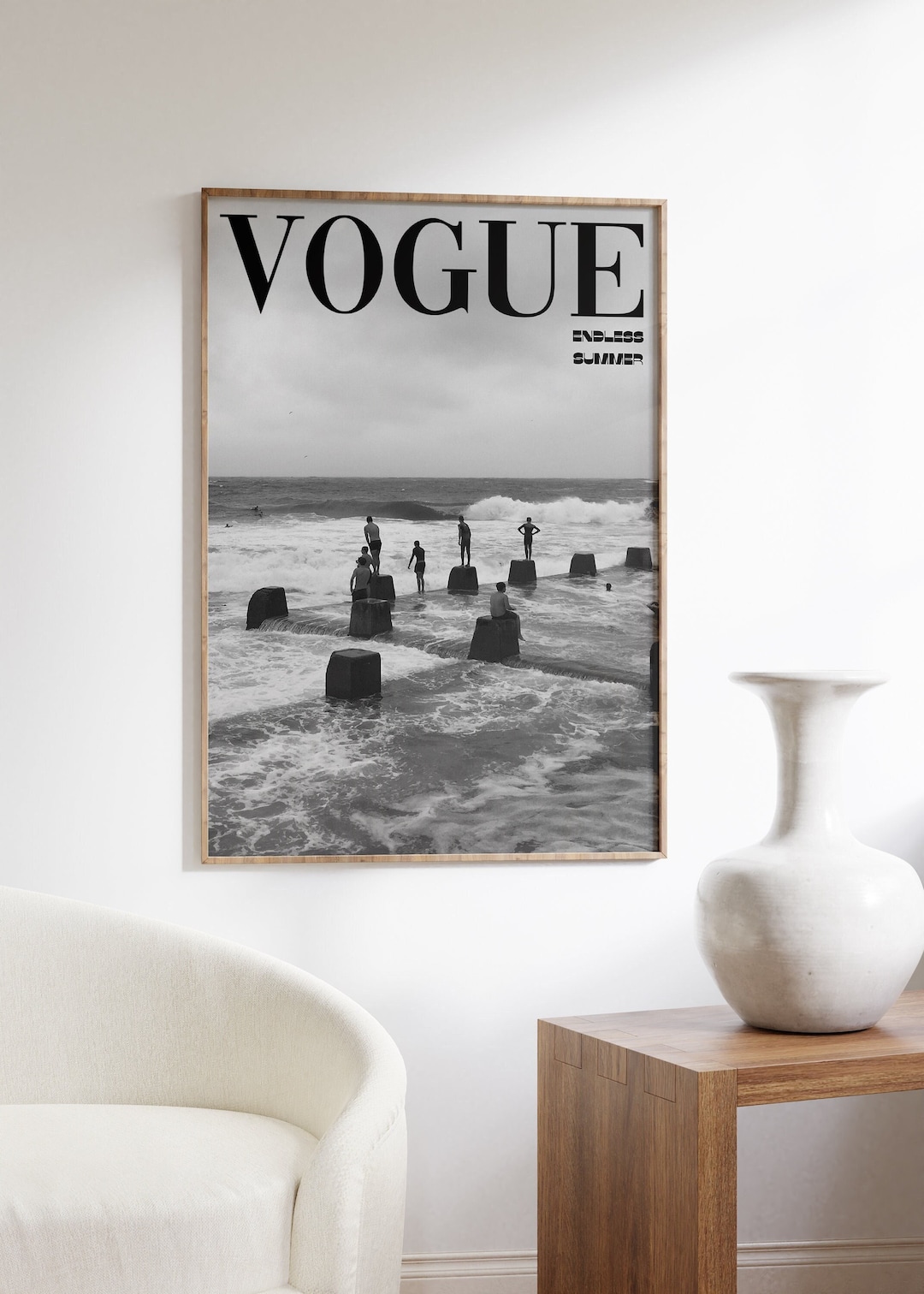 Vogue Magazine Poster 70s Print Black Wall Art Beach Etsy — free download