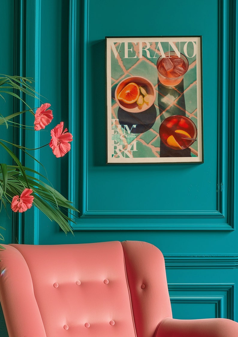 Vogue Magazine Poster, Dopamine Decor, Kitchen Wall Art, Trendy Poster, Psychedelic Wall Art, Y2K Apartment Poster, Summer Poster, Preppy Wall Print, Minimalist Wall Art, Green Wall Art, Trippy Wall Art, 70s Wall Art, Vogue Poster, Retro Wall Art