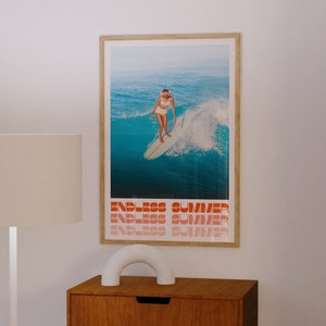 Beach Poster, Summer House Print, Trendy Wall Art, Hippie Print, Vintage Poster, Psychedelic Art, Retro Print, Trippy Poster, Minimalist Wall Art, Dorm Room Decor, Trippy Wall Art, 70s Wall Art, Red Wall Art, Surfing Poster, Tropical Print