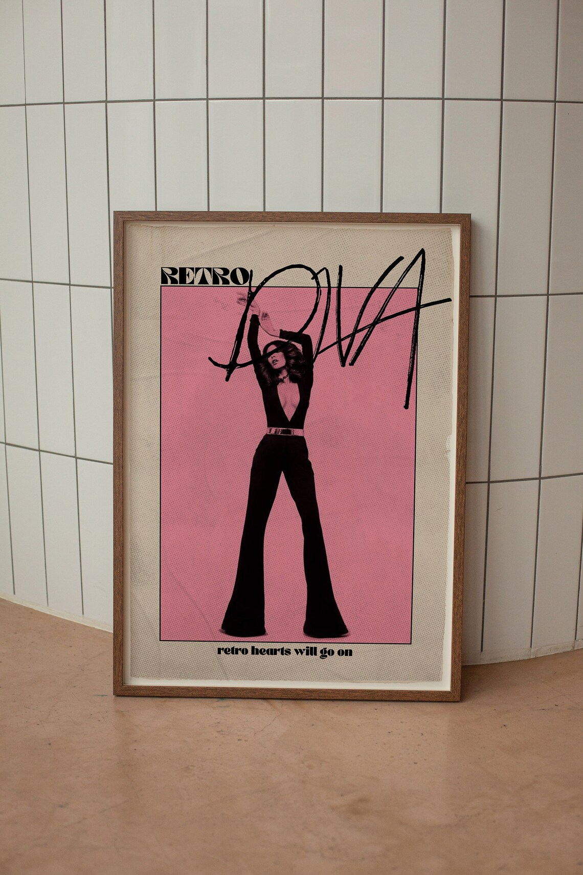 Retro Diva Poster Pink Wall Art 70s Psychedelic Funky Wall Etsy