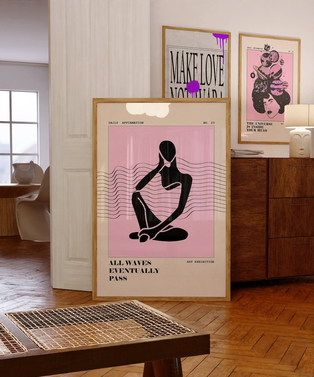 Self Affirmation Poster, Aura Poster, Funky Wall Decor, Y2k Digital