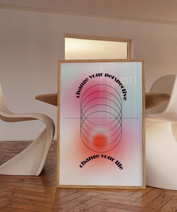 Aura Poster Retro Gradient Print Higher Self Affirmation 