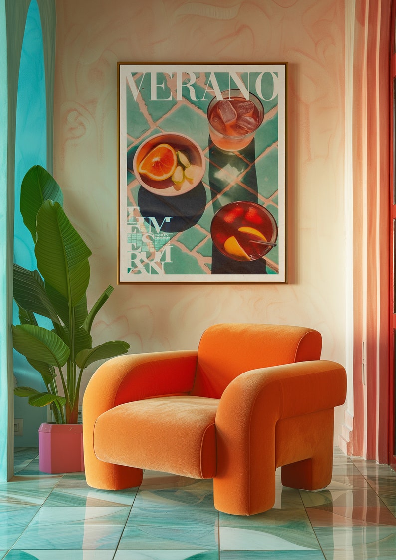 Vogue Magazine Poster, Dopamine Decor, Kitchen Wall Art, Trendy Poster, Psychedelic Wall Art, Y2K Apartment Poster, Summer Poster, Preppy Wall Print, Minimalist Wall Art, Green Wall Art, Trippy Wall Art, 70s Wall Art, Vogue Poster, Retro Wall Art