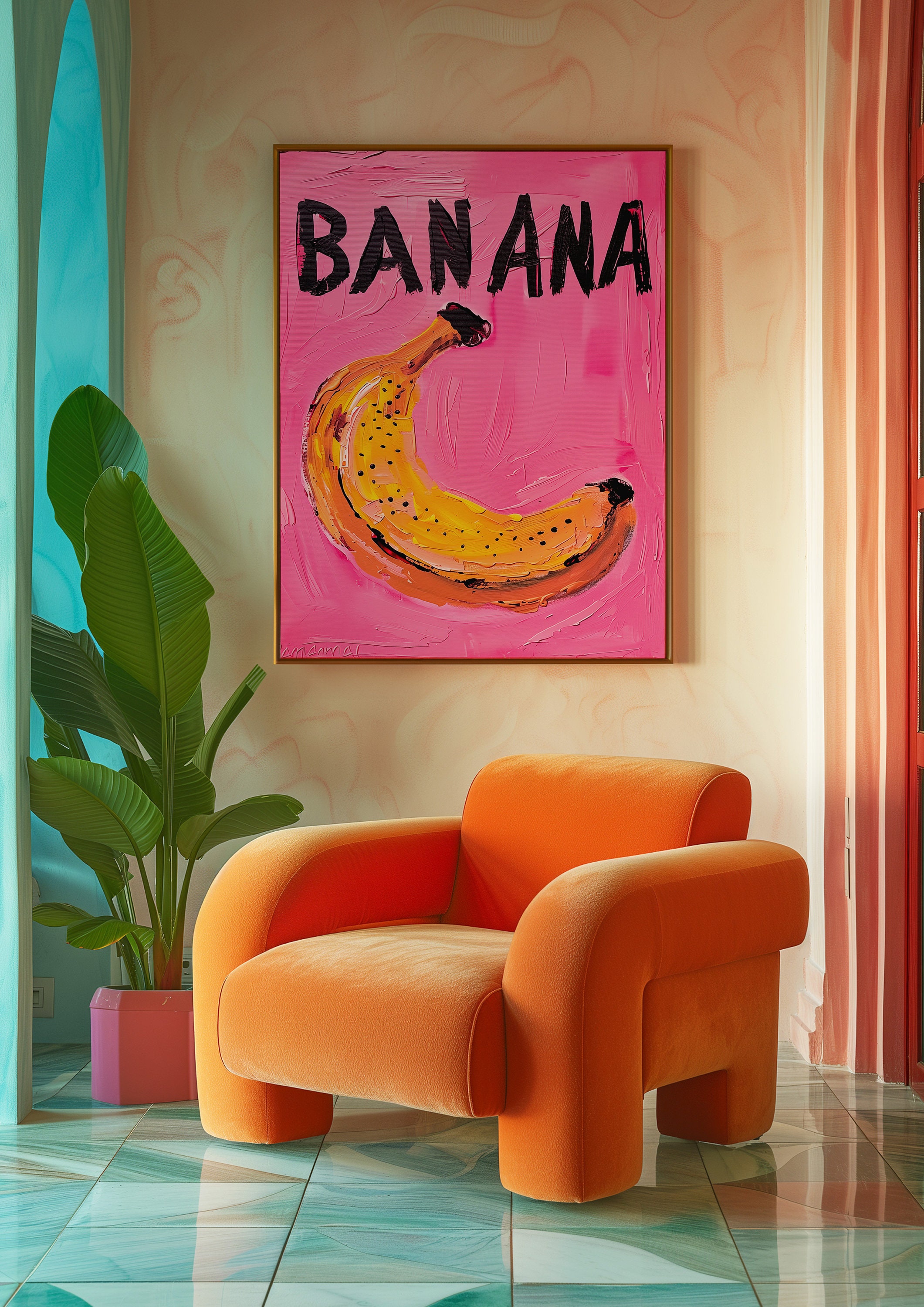 額装済/Banana/ジュールベリ ベルク/インテリア/ポスター/アート