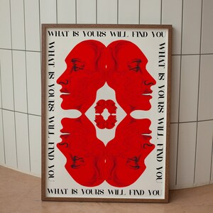 Affirmation Poster, Newspaper Poster, Red Wall Art, Trendy Wall Art, Hippie Print, Vintage Poster, Psychedelic Wall Art, Y2K Apartment Poster, Preppy Wall Print, Minimalist Wall Art, Red Lips Print, Trippy Art, 70s Print, Vogue Poster, Retro Art