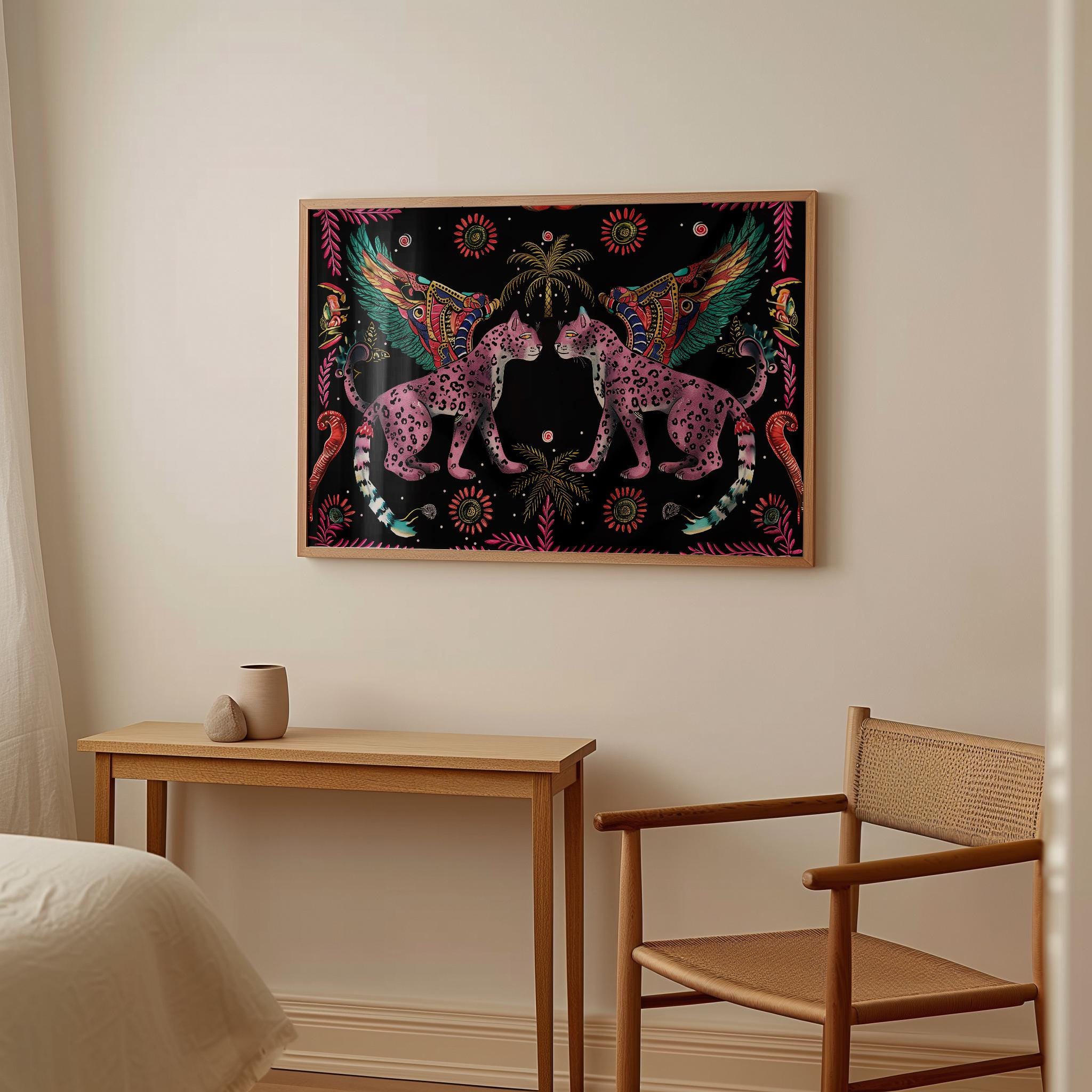 Mystical Jaguar Art Print: Aztec Jungle Decor (digital Download