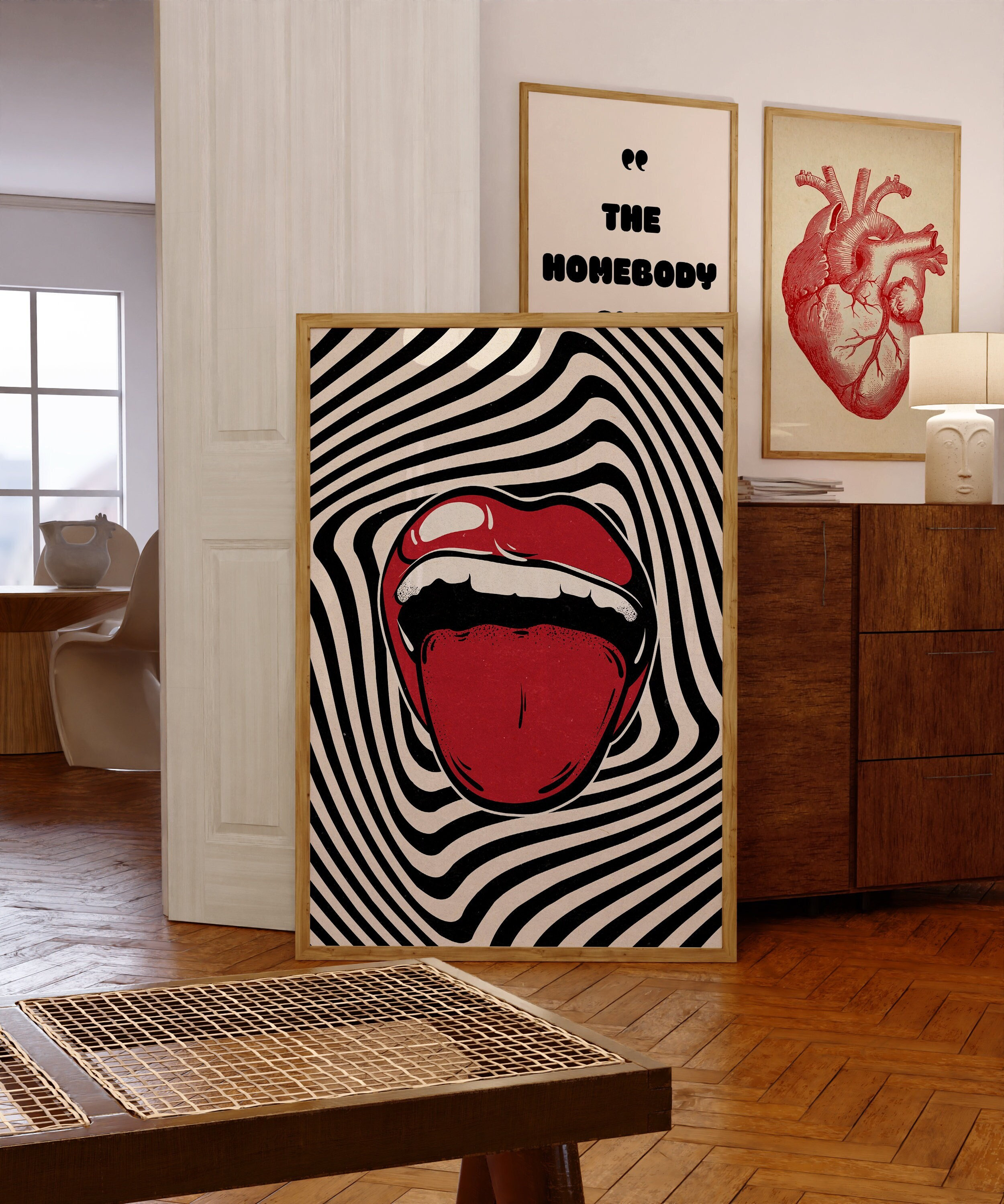 Rolling Stones Tongue Poster: 70s Psychedelic Wall Art