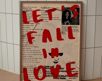 70s Psychedelic Love Poster: Retro Red Wall Art (digital Download