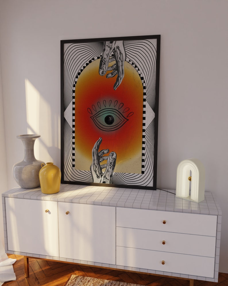 Cosmic Art Print, Retro Psychedelic Home Decor, Aesthetic Graphic Print, Trippy Wall Art,70s Art, Canvas Print, Universe Art Print, Vintage Poster, Colorful Art, Retro Wall Art, 70s Retro Home Decor, 70s Wall Art, Instant Download, Downloadable Print