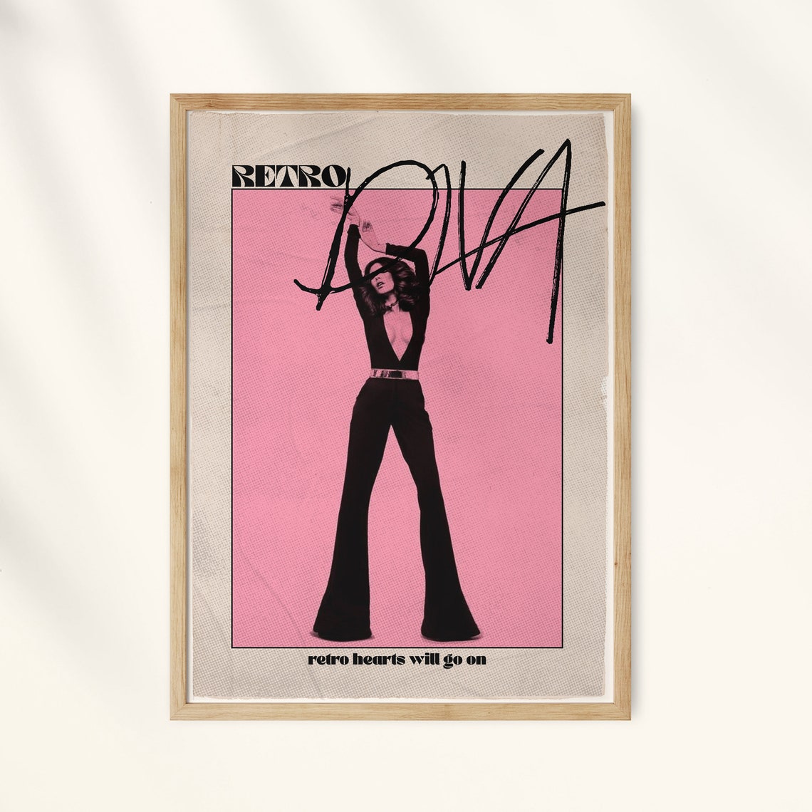 Retro Diva Poster Pink Wall Art 70s Psychedelic Funky Wall Etsy