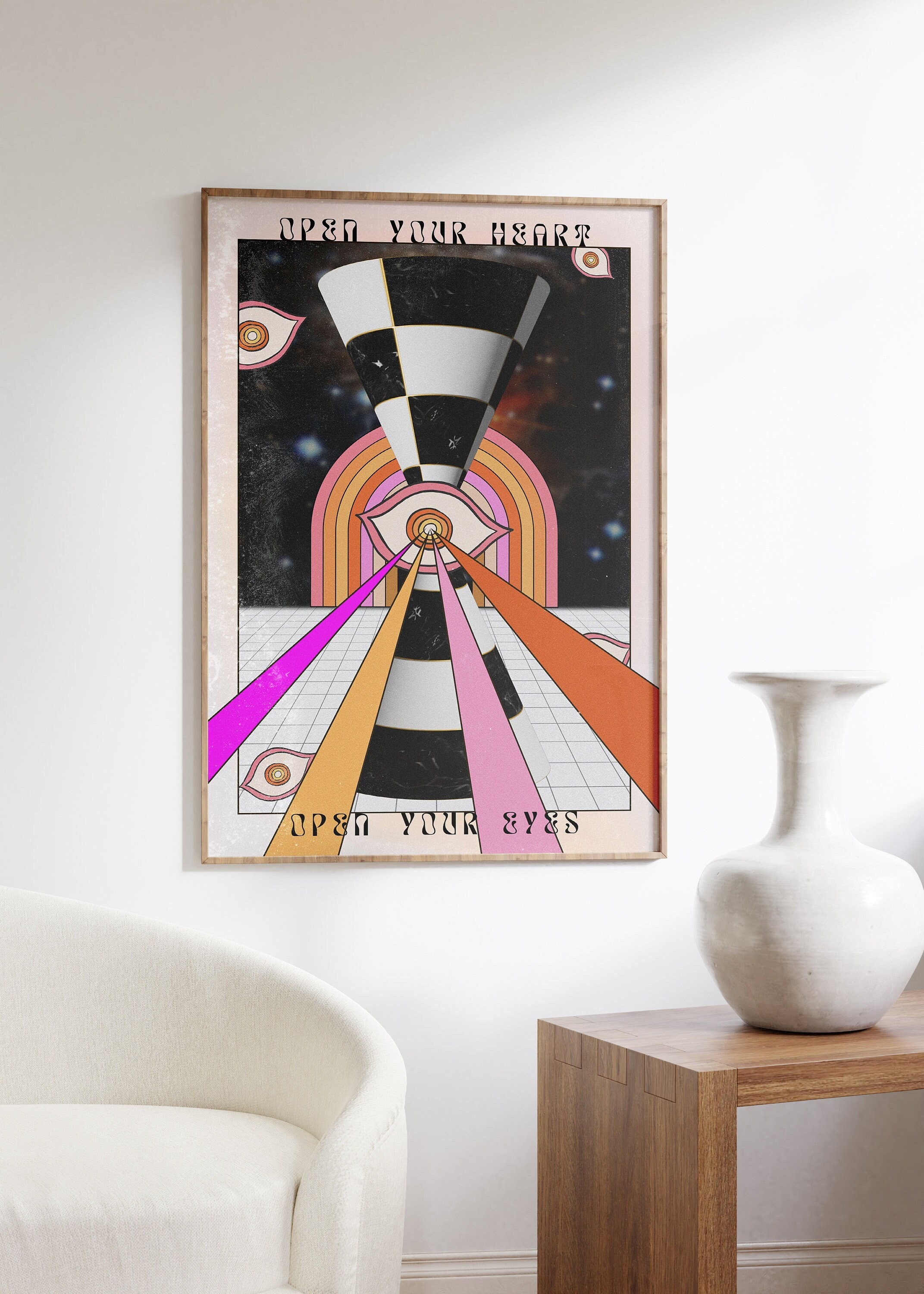 70s Wall Decor Cosmic Art Print Psychedelic Home Decor - Etsy
